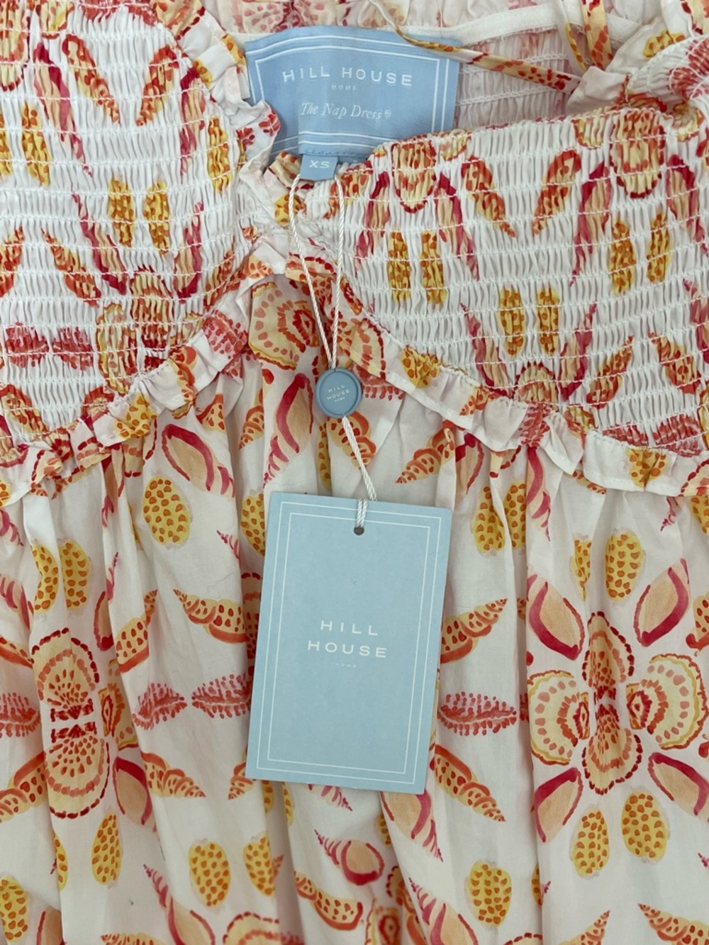 Hill House, NWT The Sydney Nap Dress, Orange Shell Mosaic, XSmall, NWT - Picture 9 of 9